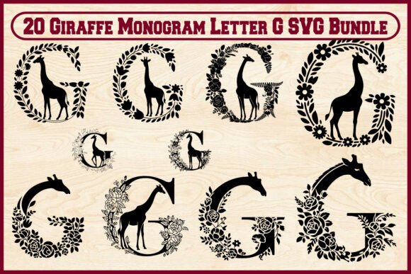 20 Giraffe Monogram Letter G SVG Bundle: Elevating Modern DIY Crafts