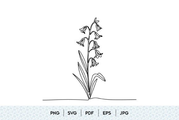 Bluebell Flower One Line Art: A Versatile Resource for Modern Creators