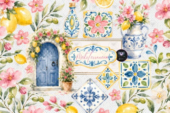 Bringing the Mediterranean Coast to Life with Lemon Blossom Clipart