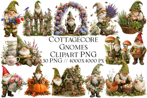 Bringing Whimsy to Life with Cottagecore Gnomes Clipart PNG