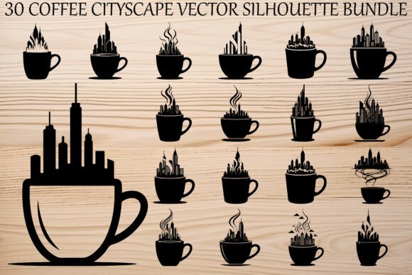 Coffee Cityscape Silhouette Bundle