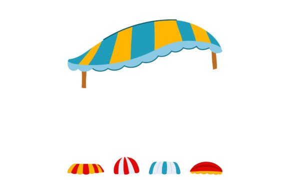 Collection of Colorful Awnings and Sun Shades: Practical Design Assets for Outdoor Commerce