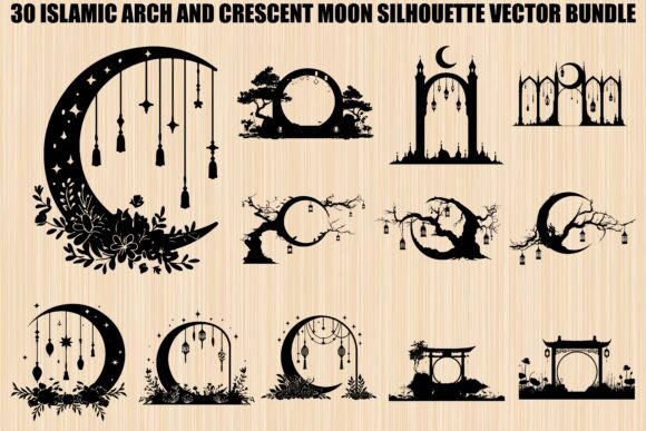 Elegant Islamic Arch & Moon Bundle