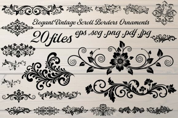 Elegant Vintage Scroll Borders for Design