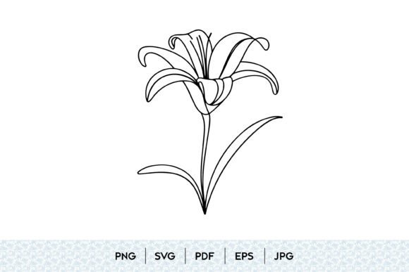 Elevate Designs with Lily Flower Outline SVG