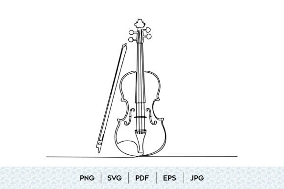 Elevate Designs with Violin Line Art SVG