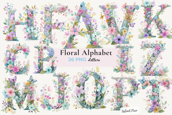 Elevating Brand Identity and Personal Expression with the Floral Alphabet PNG Bundle