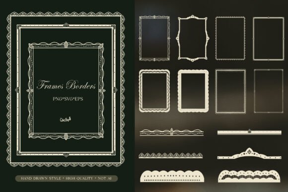 Elevating Digital Design with Elegant Vintage Frame Borders PNG SVG
