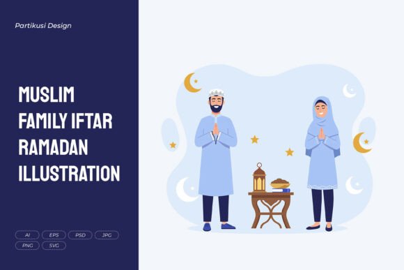 Elevating Digital Storytelling with the Muslim Family Iftar Ramadan Illustration