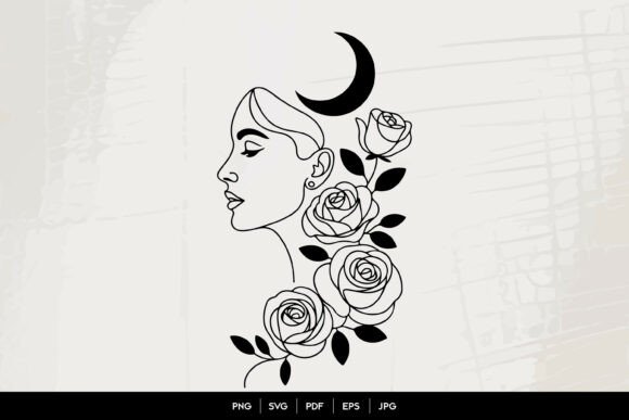 Embracing Elegance: A Guide to Moon Woman Rose Line Art for Modern Decor