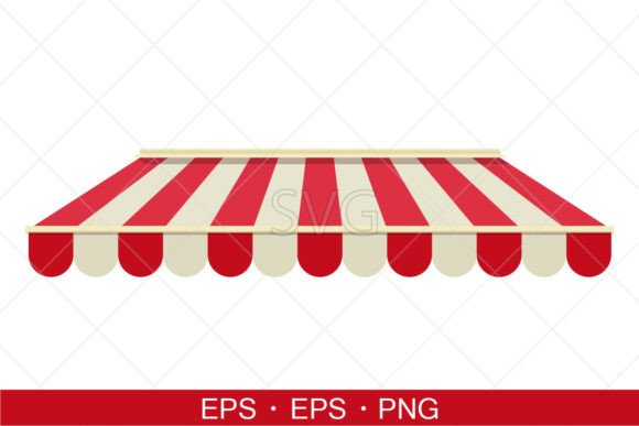 Enhancing Brand Identity with a Striped Shop Canopy Design