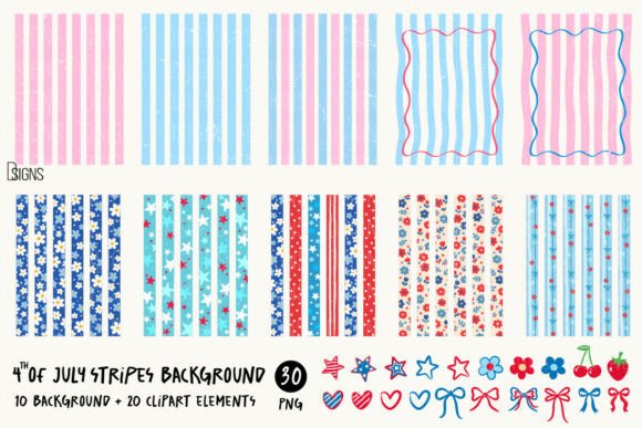 Evaluating the 4th of July Stripes Background Bundle for Patriotic Design Projects
