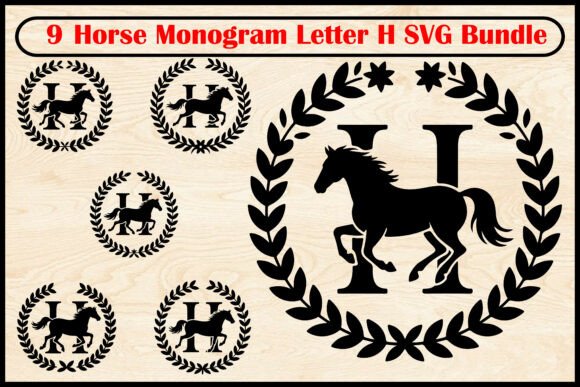 Evaluating the 9 Horse Monogram Letter H SVG Bundle for Professional Crafters