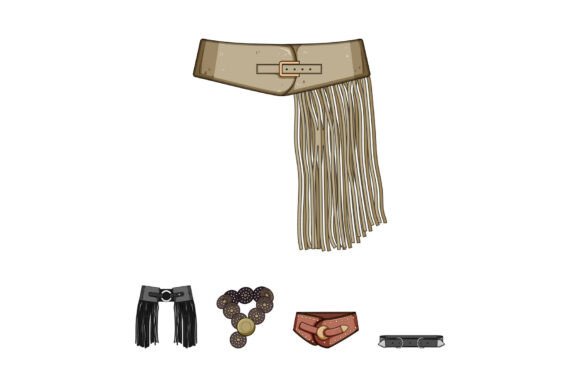 Fashion Accessory Belt Collection Illust
