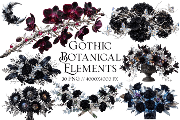 Gothic Botanical Elements Clipart: A Practical Guide to Dark Floral Design Resources