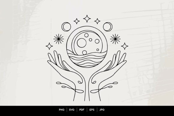 Integrating Celestial Hands Moon Line Art SVG into Modern Digital Design Workflows