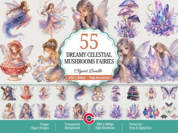 Integrating Dreamy Celestial Mushrooms Fairies PNGs into Your Creative Workflow