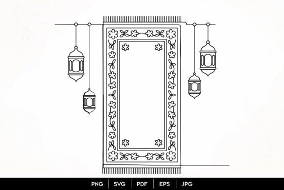 Islamic Prayer Rug Lantern Frame SVG Guide